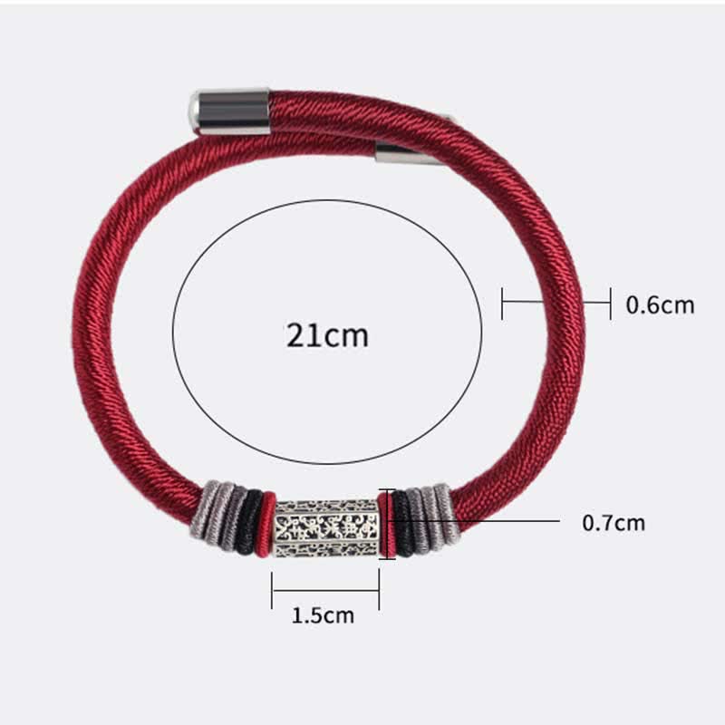 Buddha Stones 925 Sterling Silver Om Mani Padme Hum Peace Red String Bracelet - image 9