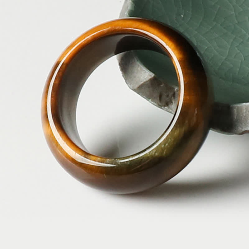 Buddha Stones Tiger Eye Stone Strength Protection Ring - image 2
