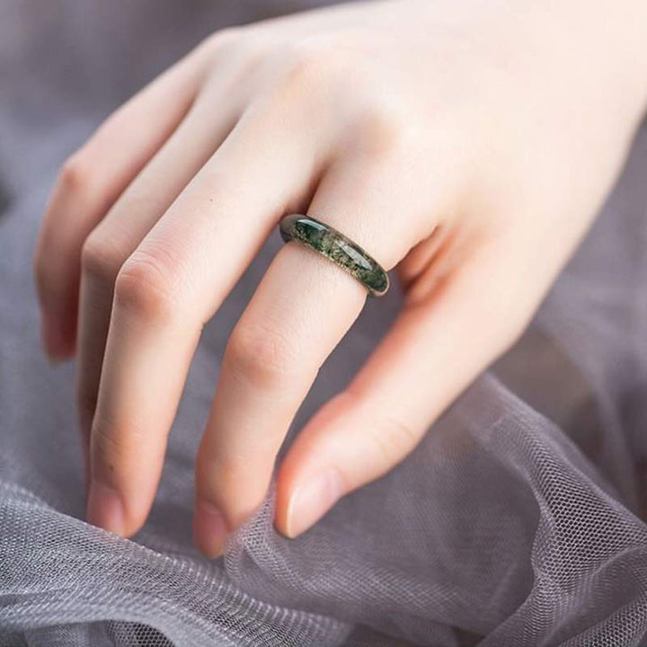 Buddha Stones Moss Agate Healing Balance Ring - image 7