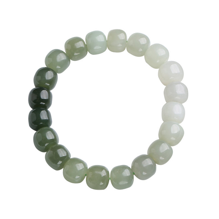 Buddha Stones Gradient Jade Luck Blessing Bracelet - image 5