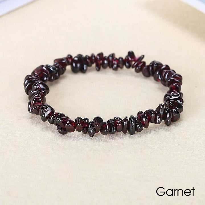 Natural Irregular Shape Crystal Stone Warmth Soothing Bracelet - Garnet - image 24