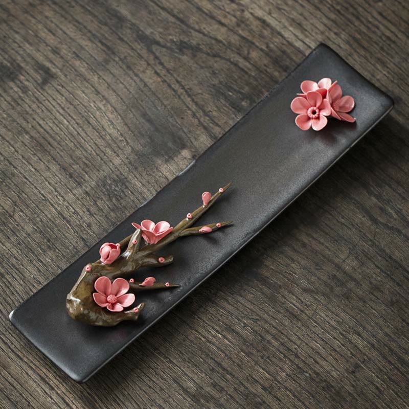 Buddha Stones Lotus Peony Rose Flower Ceramic Spiritual Incense Burner - image 13