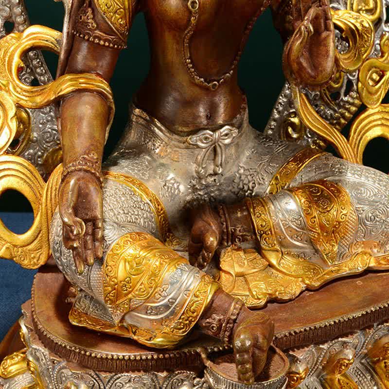 Buddha Stones Bodhisattva Green Tara Hope Copper Statue Decoration - image 11