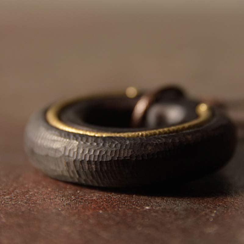 Buddha Stones Zen Circle Ebony Wood Peace Calm Necklace Pendant - image 12