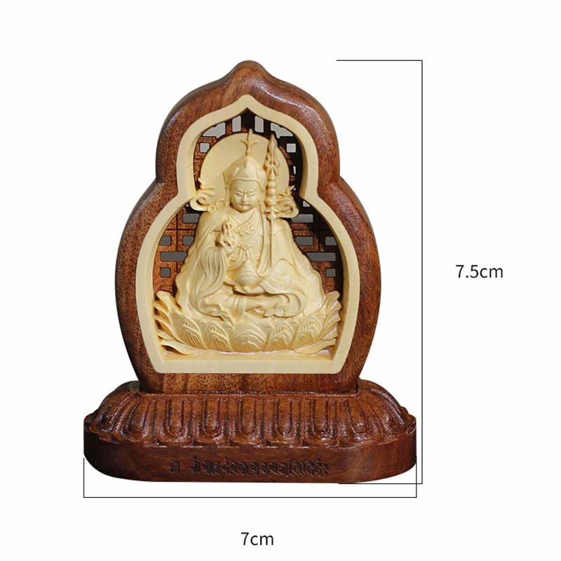 Buddha Stones Guru Rinpoche Buddha Padmasambhavan Serenity Wood Engraved Statue Figurine Decoration - image 7