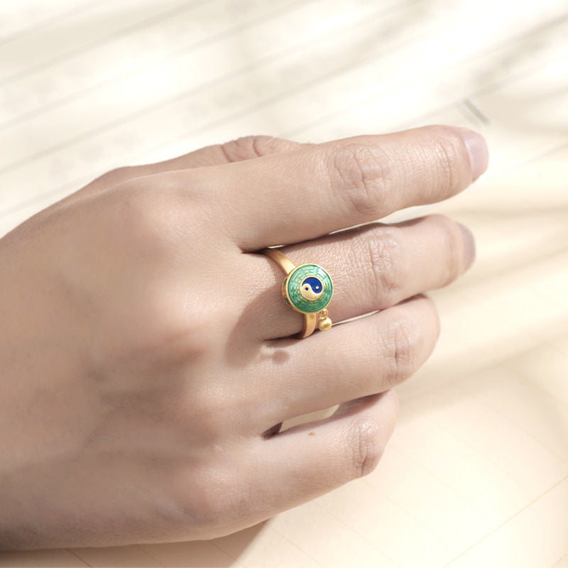 Yin Yang Copper Luck Wealth Rotatable Ring - image 3