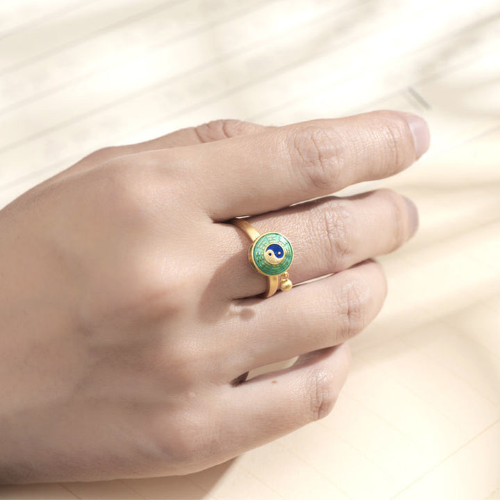 Yin Yang Copper Luck Wealth Rotatable Ring - image 3