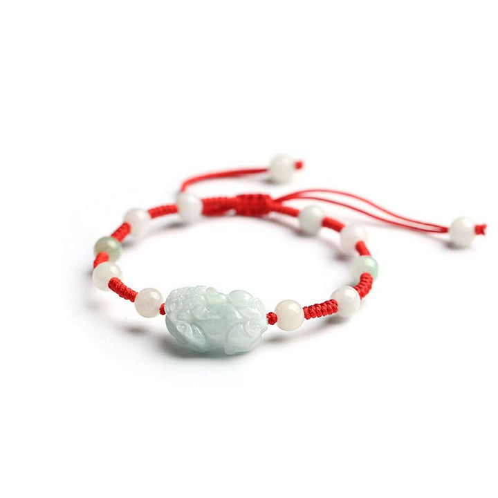 Buddha Stones Natural Jade PiXiu Luck Bracelet - image 0