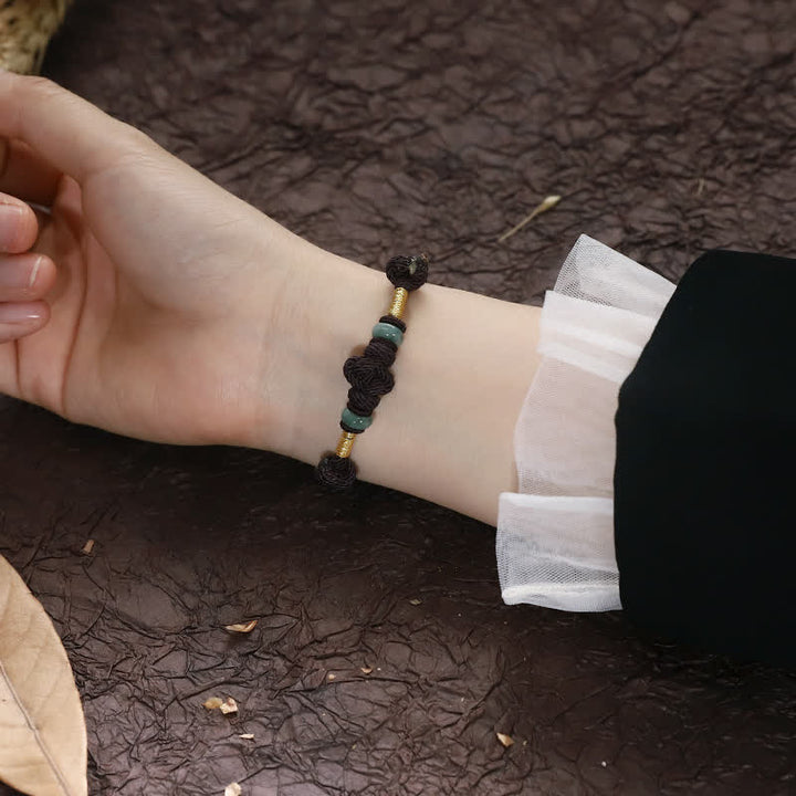 Buddha Stones Red String Jade Luck Fortune Knot Braided Couple Bracelet - image 23