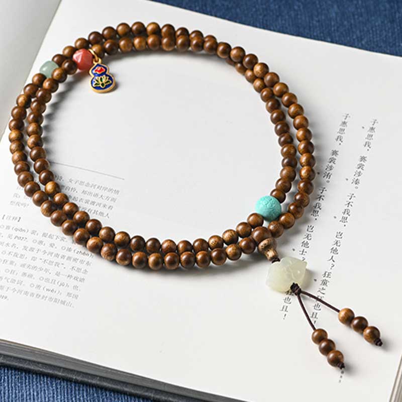 Buddha Stones Tibetan Rosewood Protection Calm Bracelet Mala - image 12