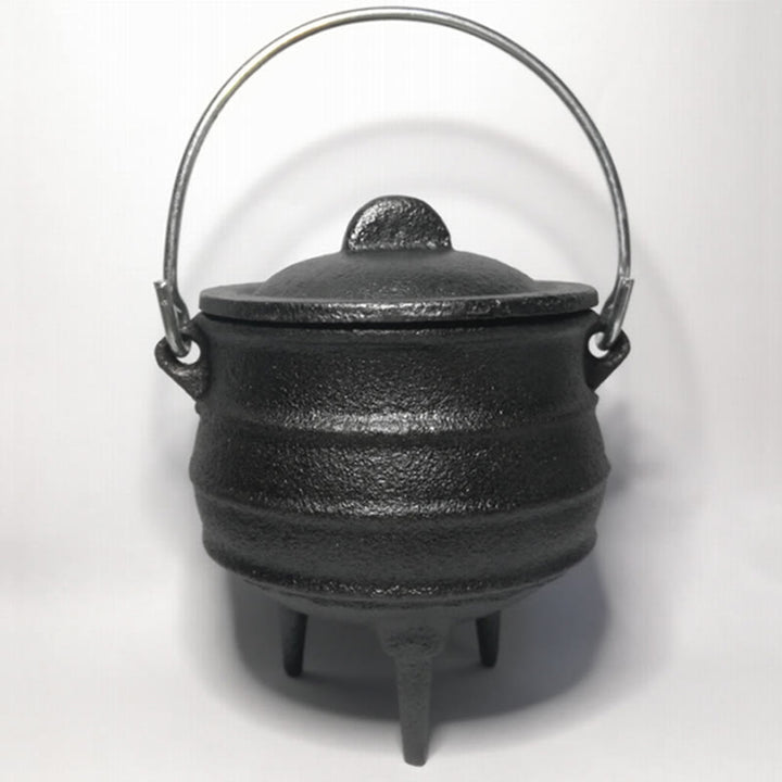 Buddha Stones Cast Iron Cauldron Prayer Altar Burning Holder Incense Sage Smudging Rituals Use Items - Small Incense Burner 9.5*7.5*10cm - image 2
