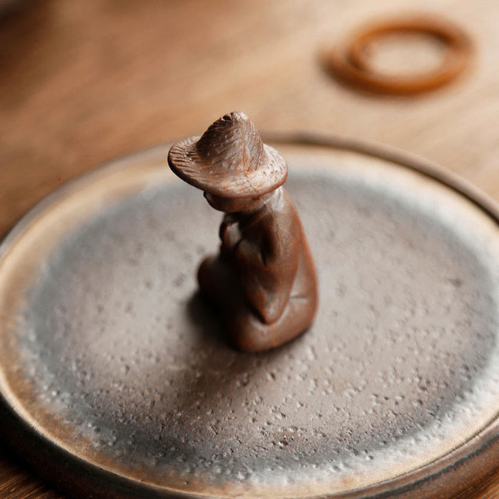 Small Person Meditation Ceramic Spiritual Healing Incense Burner - image 2