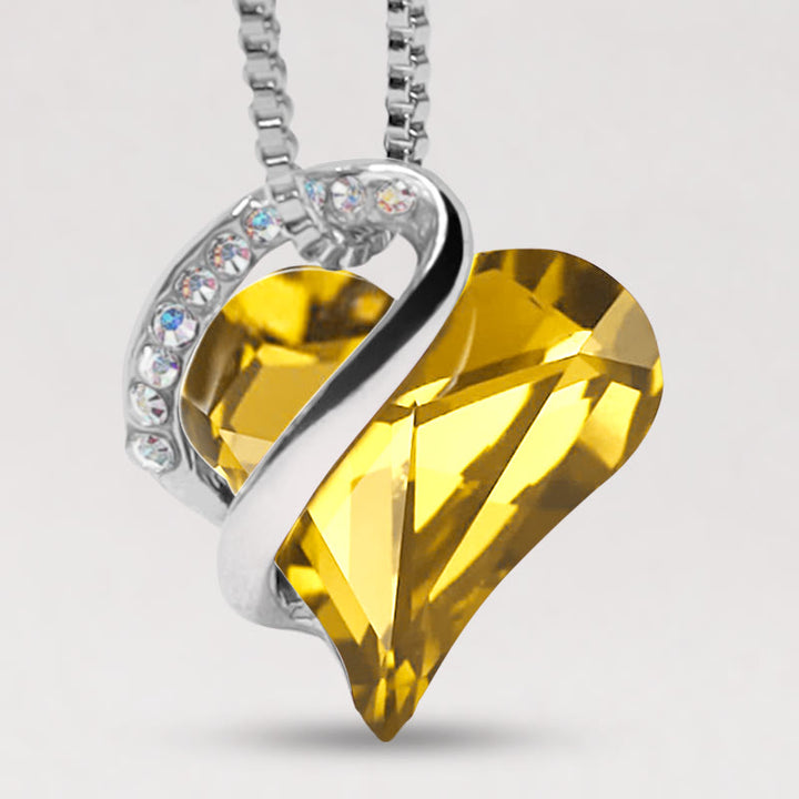 Buddha Stones Love Heart Birthstone Healing Energy Necklace Pendant - 11a-November-Amber Brown - image 37