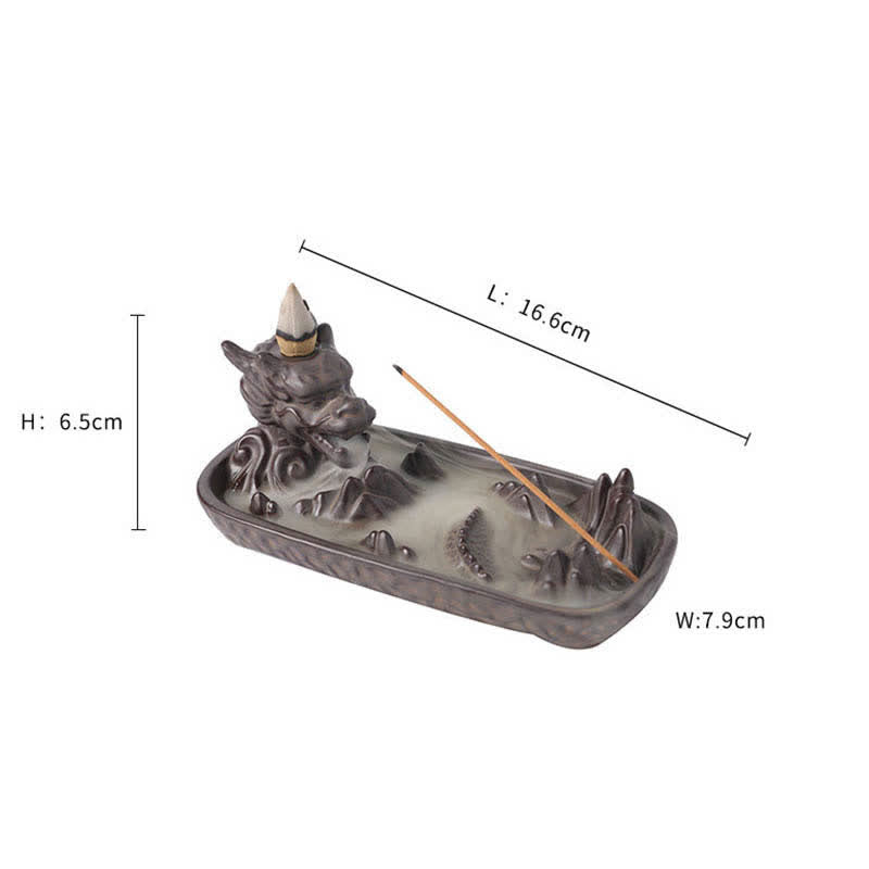Buddha Stones Dragon Mountain Strength Ceramic Incense Burner Decoration - image 11