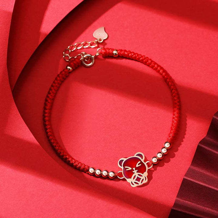 Buddha Stones 12 Chinese Zodiac Lucky Red String Bracelet - Rat(Bracelet Size 14+3.5cm) - image 0