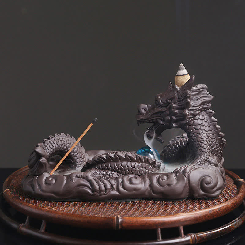 Dragon Playing Ball Flower Protection Incense Burner Decoration - image 3