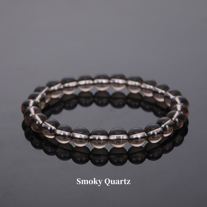 Buddha Stones Natural Stone Quartz Healing Beads Bracelet - 8mm - Smoky Quartz - image 71