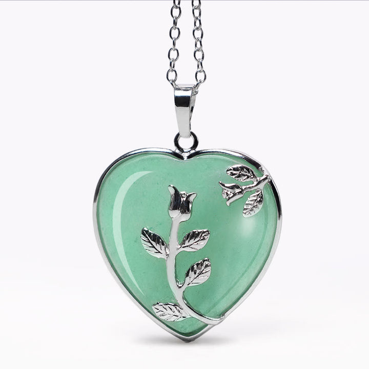 Buddha Stones Natural Healing Crystals Heart Pendant Necklaces - Green Aventurine - image 10