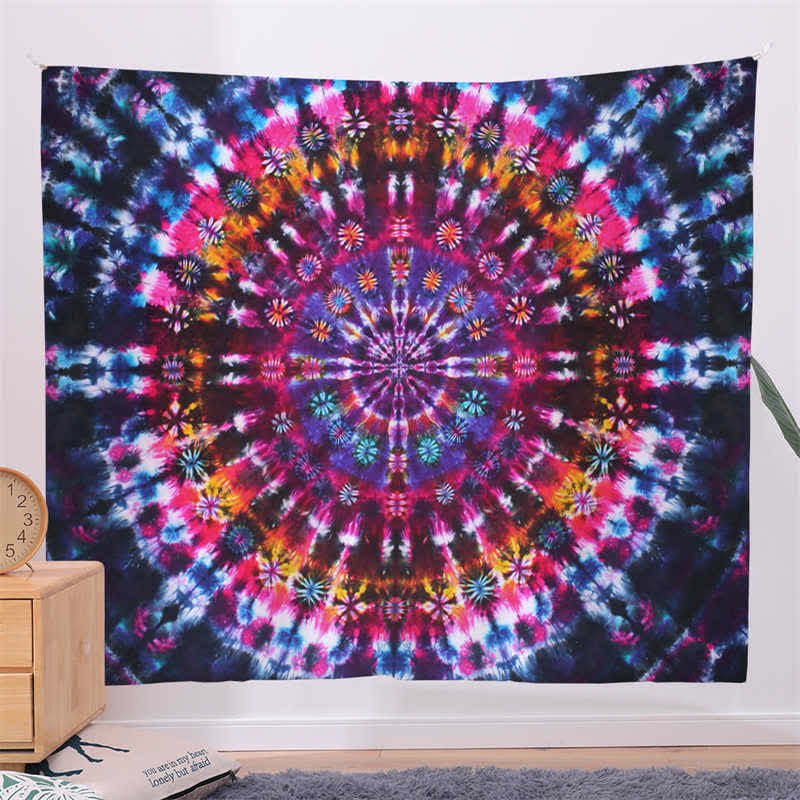 Bohemian Mandala Pattern Tapestry Wall Hanging Wall Art Focus Creativity Home Living Room Decor - Colorful - 150*230cm - image 4
