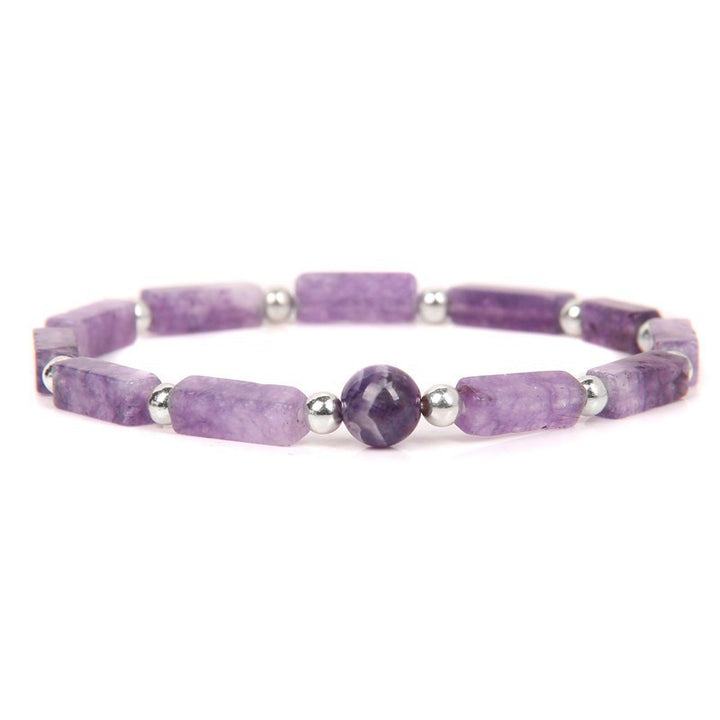 Buddha Stones Natural Crystal Amethyst Tiger Eye Spiritual Balance Bracelet - image 0
