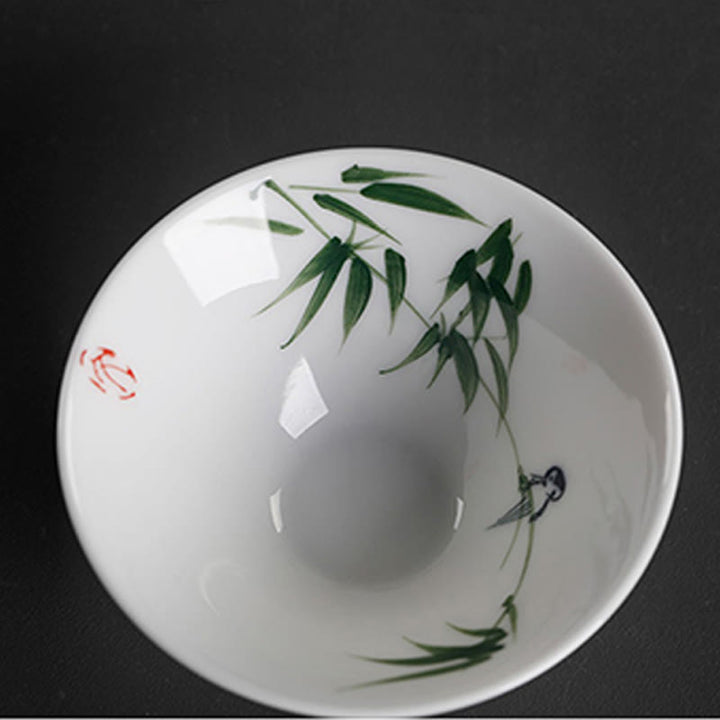Buddha Stones Vintage Plum Orchid Bamboo Chrysanthemum Lotus Koi Fish Ceramic Teacup Kung Fu Tea Cups - image 5