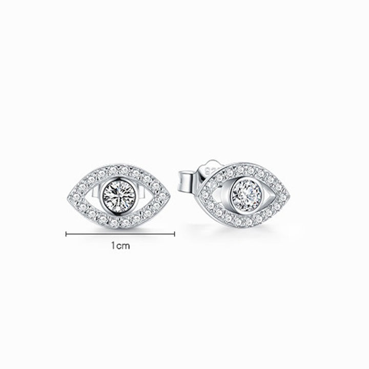 Buddha Stones 925 Sterling Silver Evil Eye Symbol Protection Stud Earrings - image 6