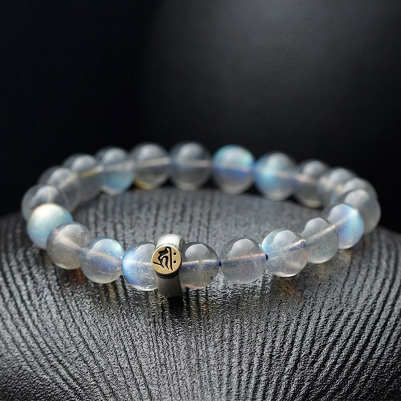 Buddha Stones 12 Chinese Zodiac Moonstone Calm Love Bracelet - image 1