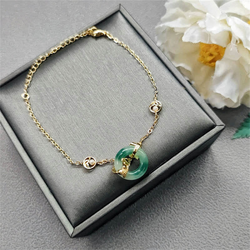 Buddha Stones Cyan Jade Koi Fish Healing Harmony Bracelet - image 6