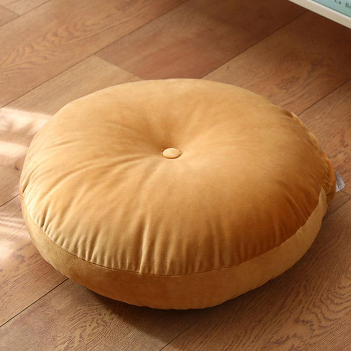 Buddha Stones Lotus Simple Pattern Linen Meditation Seat Cushion Home Living Room Decoration - Detachable - 40cm*10cm - Orange - image 29