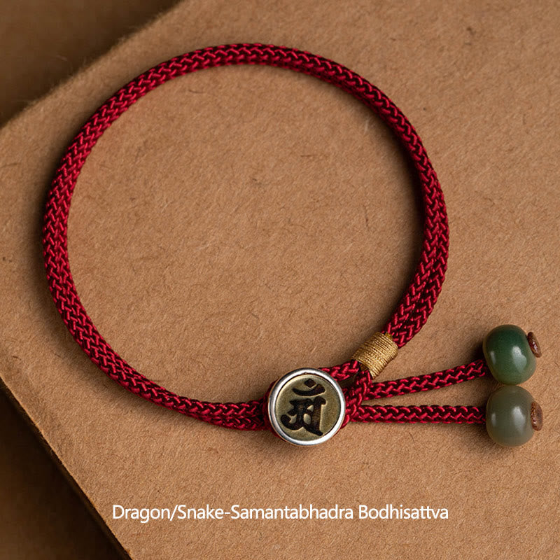 Buddha Stones 925 Sterling Silver Handmade Chinese Zodiac Natal Buddha Cyan Bodhi Seed Protection Braided Red String Bracelet - image 7