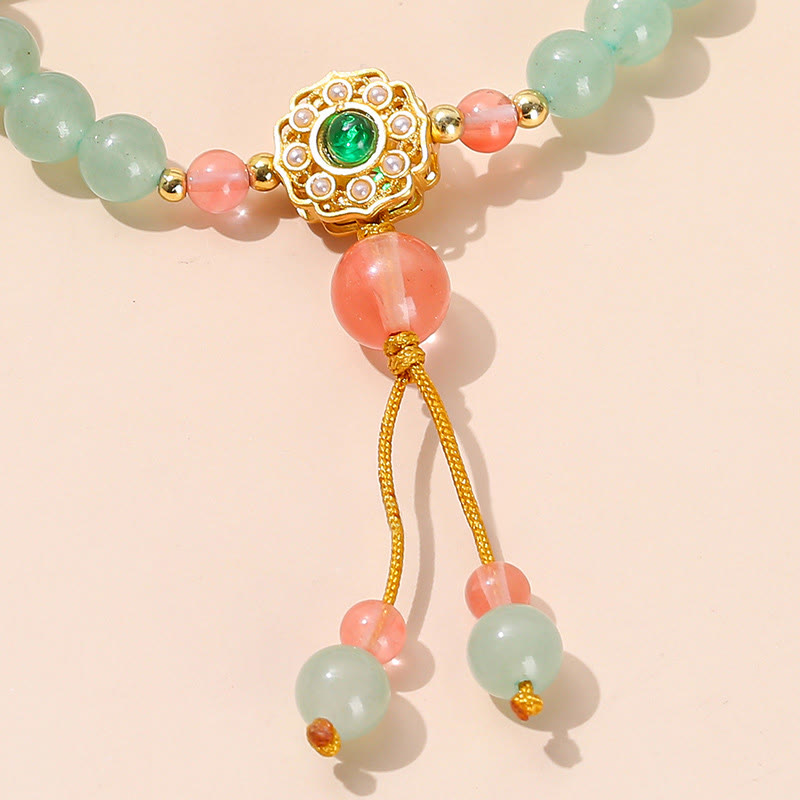 Buddha Stones Green Aventurine Luck Bead Tassel Bracelet - image 3