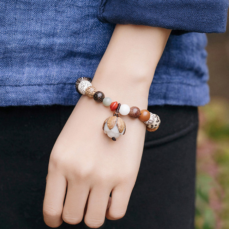 Buddha Stones Bodhi Seed Lotus Wisdom Peace Wrist Mala Bracelet - image 3