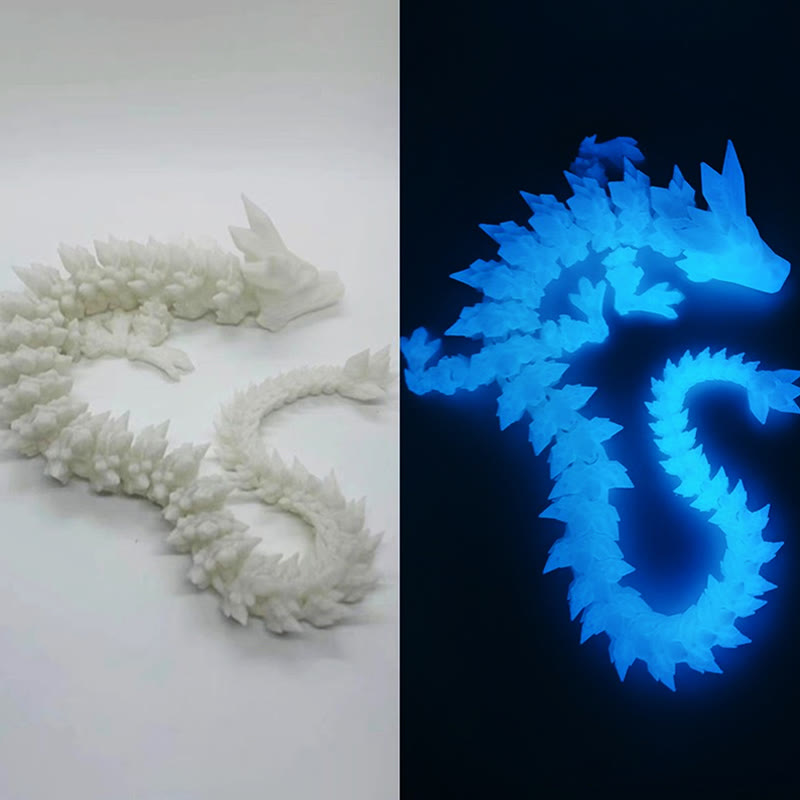 Buddha Stones Feng Shui Dragon Luminous 3D Printed Dragon Luck Success Home Decoration - Luminous Blue Dragon 60cm - image 17