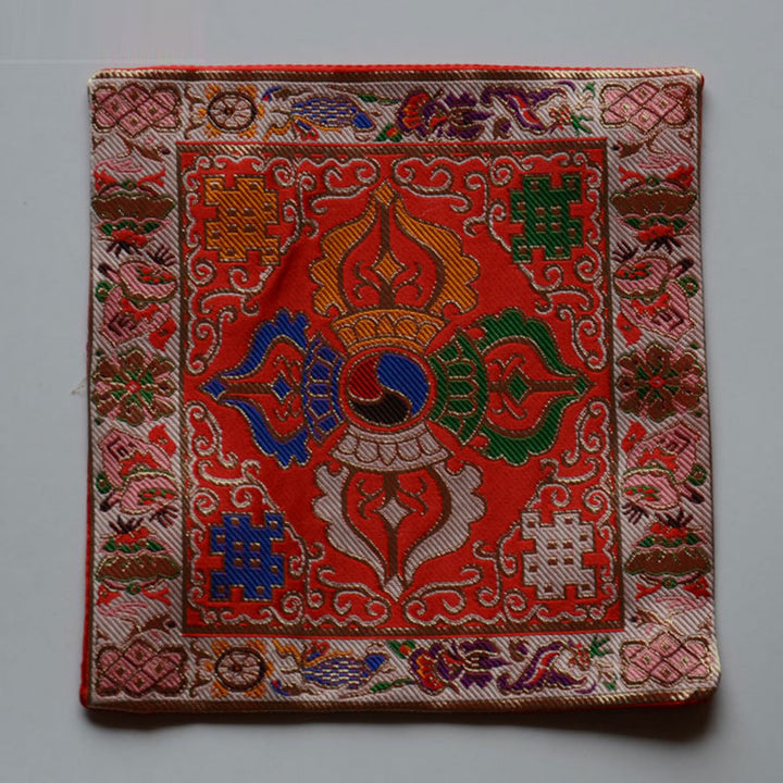 Buddha Stones Prayer Altar Mat Healing Meditation Vajra Auspicious Symbols - Vajra - Red - image 22