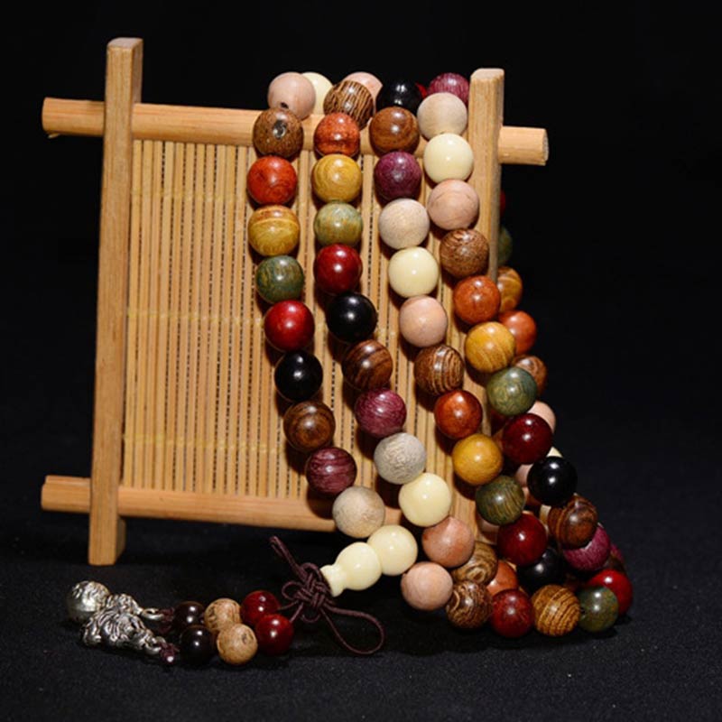 Buddha Stones  108 Beads Wenge Wood Mala Blessing Meditation Bracelet - image 1