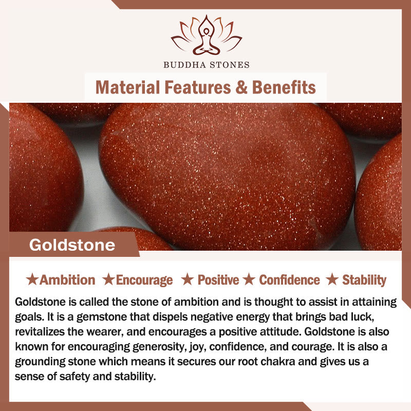 Buddha Stones 108 Mala Beads Goldstone Om Mani Padme Hum Swastika Confidence Bracelet - image 8