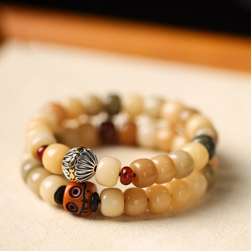 Buddha Stones Natural Bodhi Seed The Lord of the Corpse Forest Om Mani Padme Hum Wisdom Bracelet - image 0