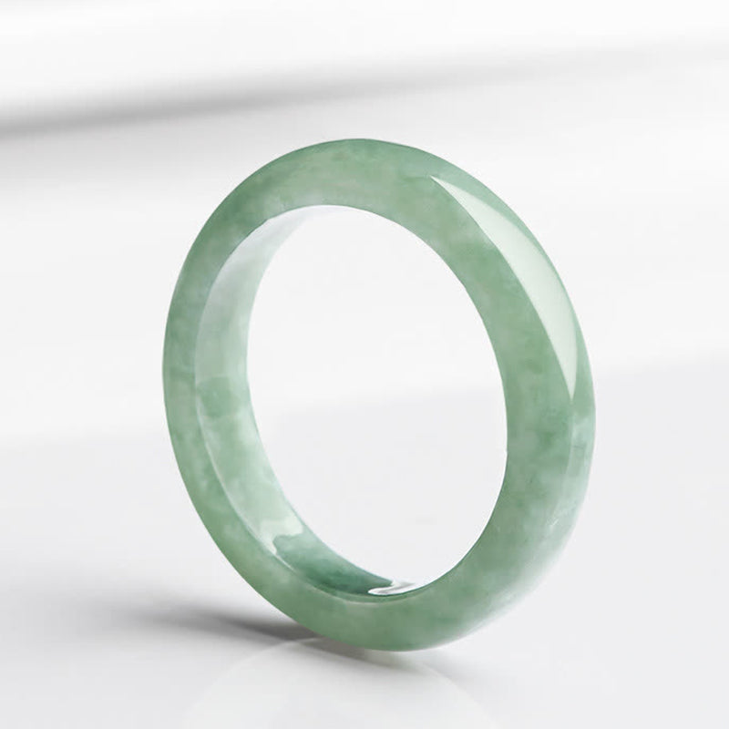 Buddha Stones Natural Jade Prosperity Abundance Ring - 21mm - image 0
