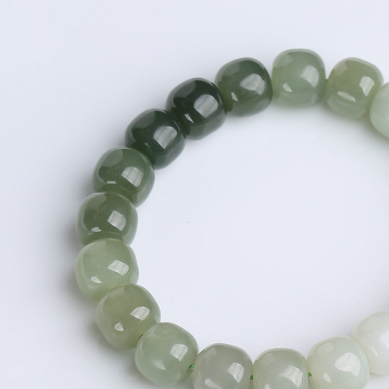 Buddha Stones Gradient Jade Luck Blessing Bracelet - image 4