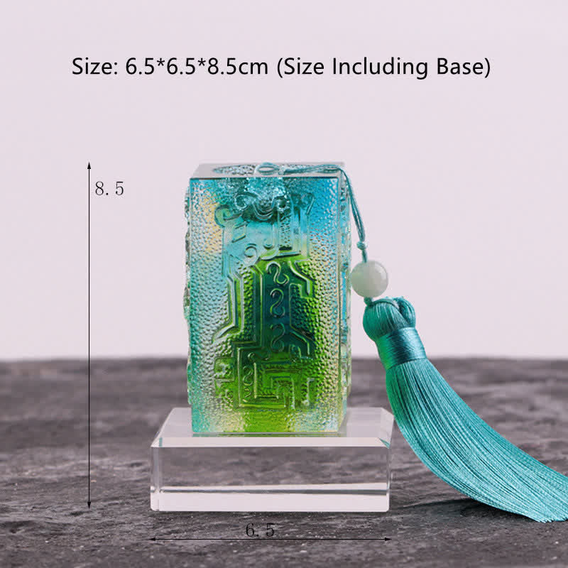 Buddha Stones Feng Shui Handmade Liuli Crystal Art Piece Home Office Decoration - Large - Crystal Base - image 13
