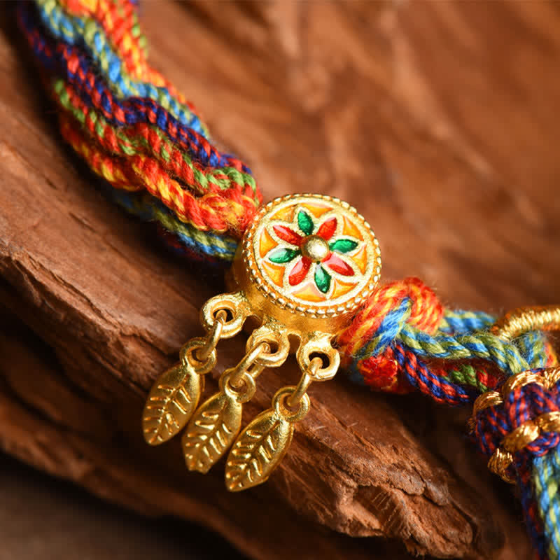 Buddha Stones Tibetan Om Mani Padme Hum Dreamcatcher Luck Colorful Reincarnation Knot String Bracelet - image 7