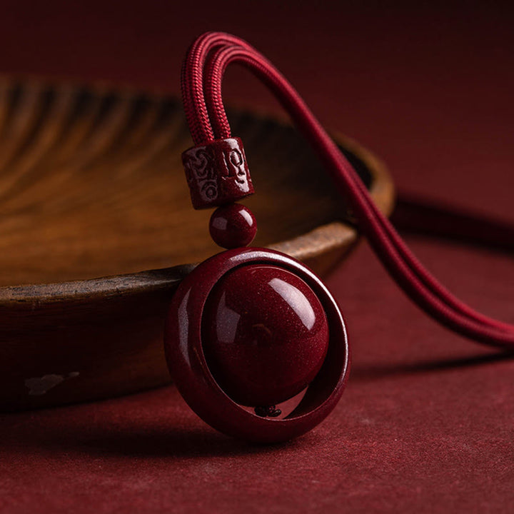 Buddha Stones Cinnabar Om Mani Padme Hum PiXiu Blessing Lucky Bead Necklace Pendant - image 9