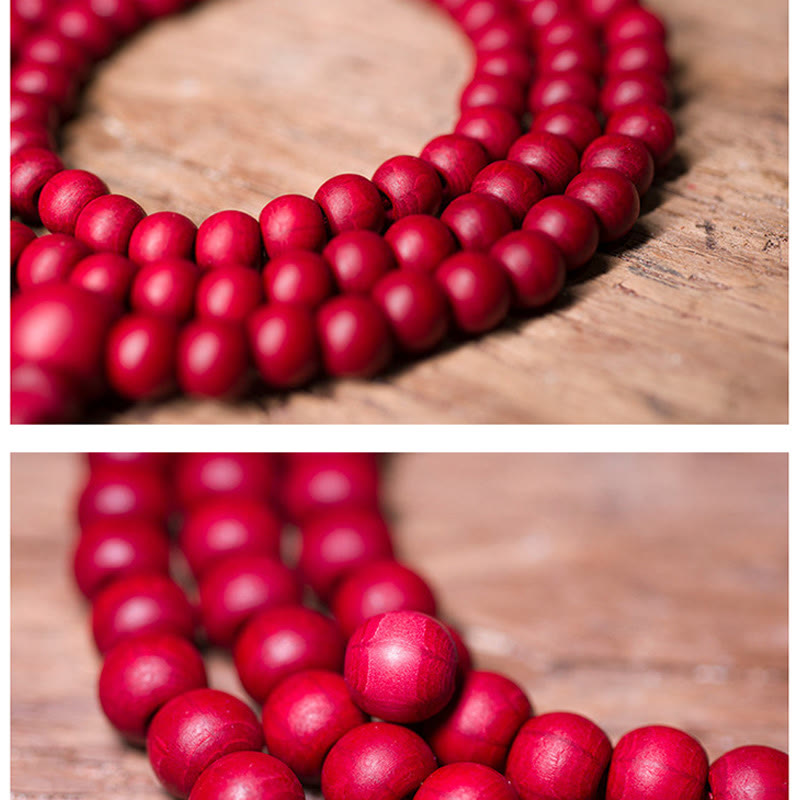 Buddha Stones 108 Mala Beads Natural Abelia Biflora Wood Protection Bracelet - image 8