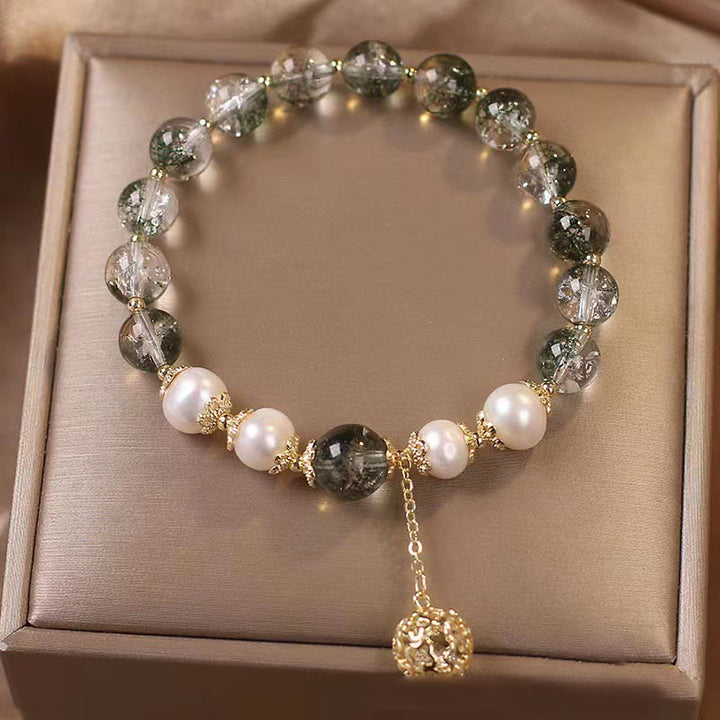 Buddha Stones Green Phantom Pearl Self-acceptance Charm Bracelet - image 3