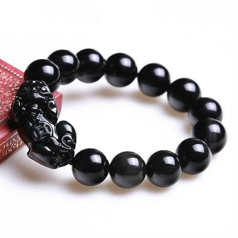 Buddha Stones FengShui PiXiu Obsidian Wealth Bracelet - image 3