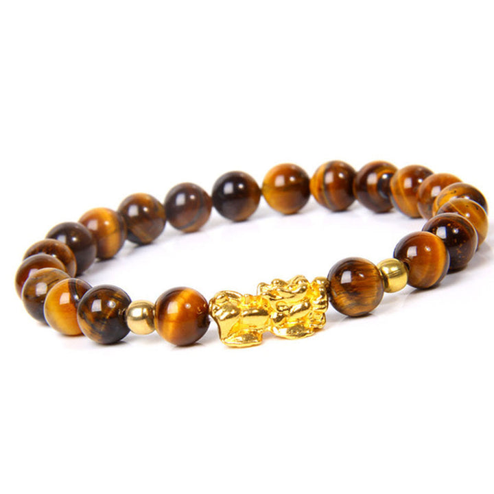 Buddha Stones FengShui Lucky Pixiu Obsidian Wealth Bracelet - 4 - image 3