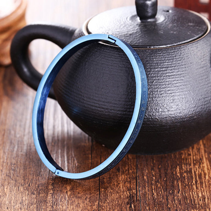 Buddha Stones Titanium Steel Blessing Bracelet Bangle - image 4