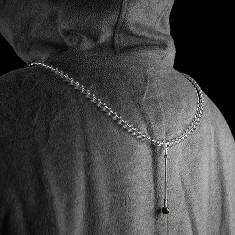 Buddha Stones 108 Beads White Crystal Jade Meditation Bracelet Mala - image 9