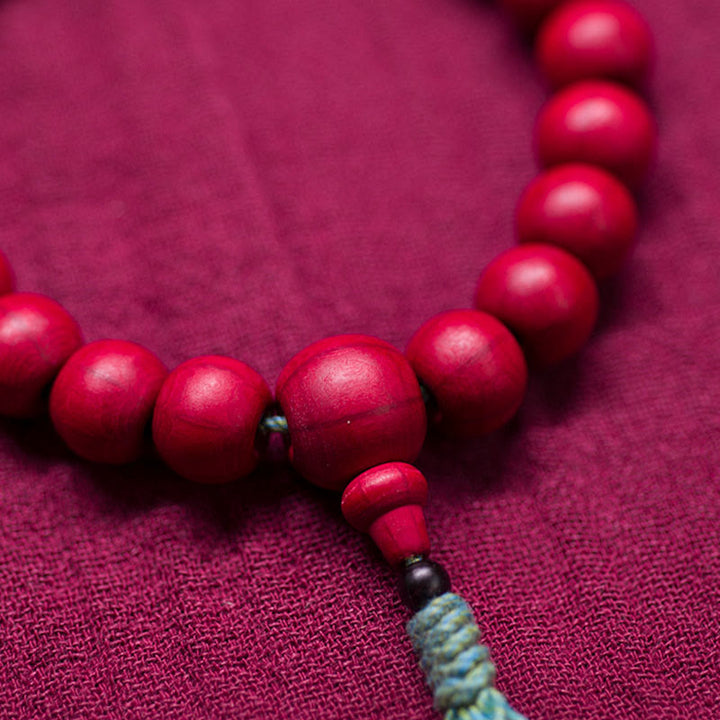 Buddha Stones Abelia Biflora Wood Warding Off Evil Spirits Wrist Mala - image 3