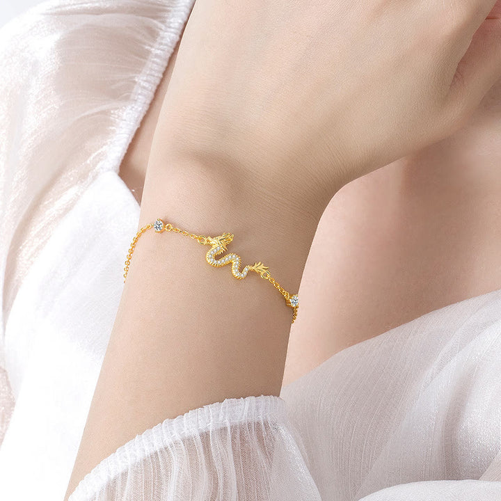 Buddha Stones 925 Sterling Silver Year Of The Dragon Auspicious Golden Dragon Luck Red Rope Chain Bracelet - image 14